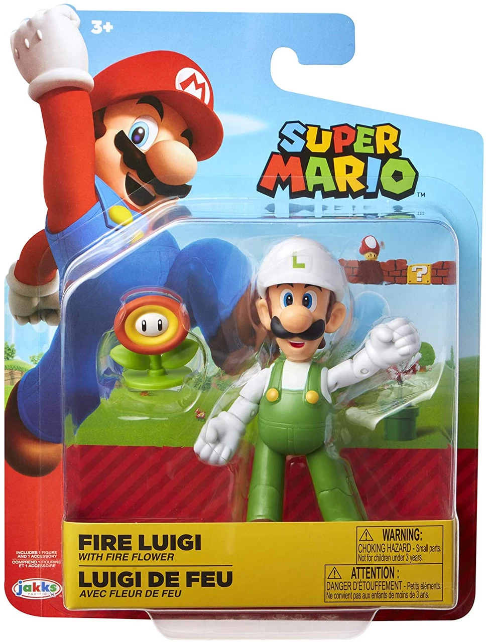 JAKKS PACIFIC Jakks Luigi With Fire Flower Action Figure 3 JAKKS PACIFIC Jakks Luigi With Fire Flower Action Figure