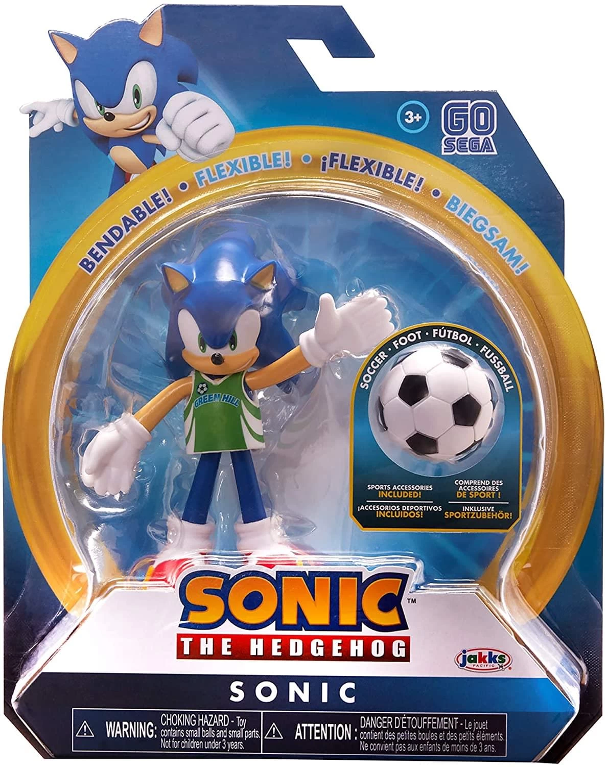 JAKKS PACIFIC Sonic The Hedgehog 4 Inch Bendable Figure | Soccor Sonic 4 JAKKS PACIFIC Sonic The Hedgehog 4 Inch Bendable Figure | Soccor Sonic - Image 2
