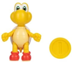 JAKKS PACIFIC Super Mario 4 Inch Action Figure | Red Koopa W/ Coin