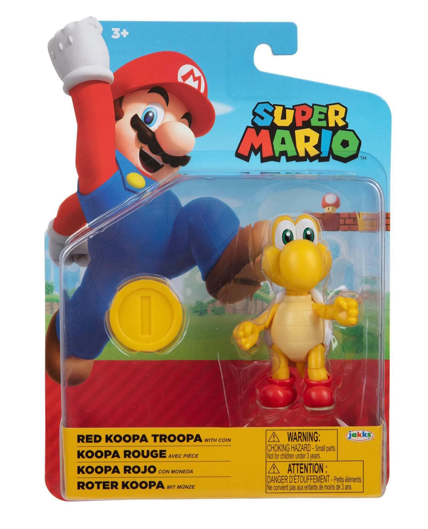 JAKKS PACIFIC Super Mario 4 Inch Action Figure | Red Koopa W/ Coin 4 JAKKS PACIFIC Super Mario 4 Inch Action Figure | Red Koopa W/ Coin - Image 2