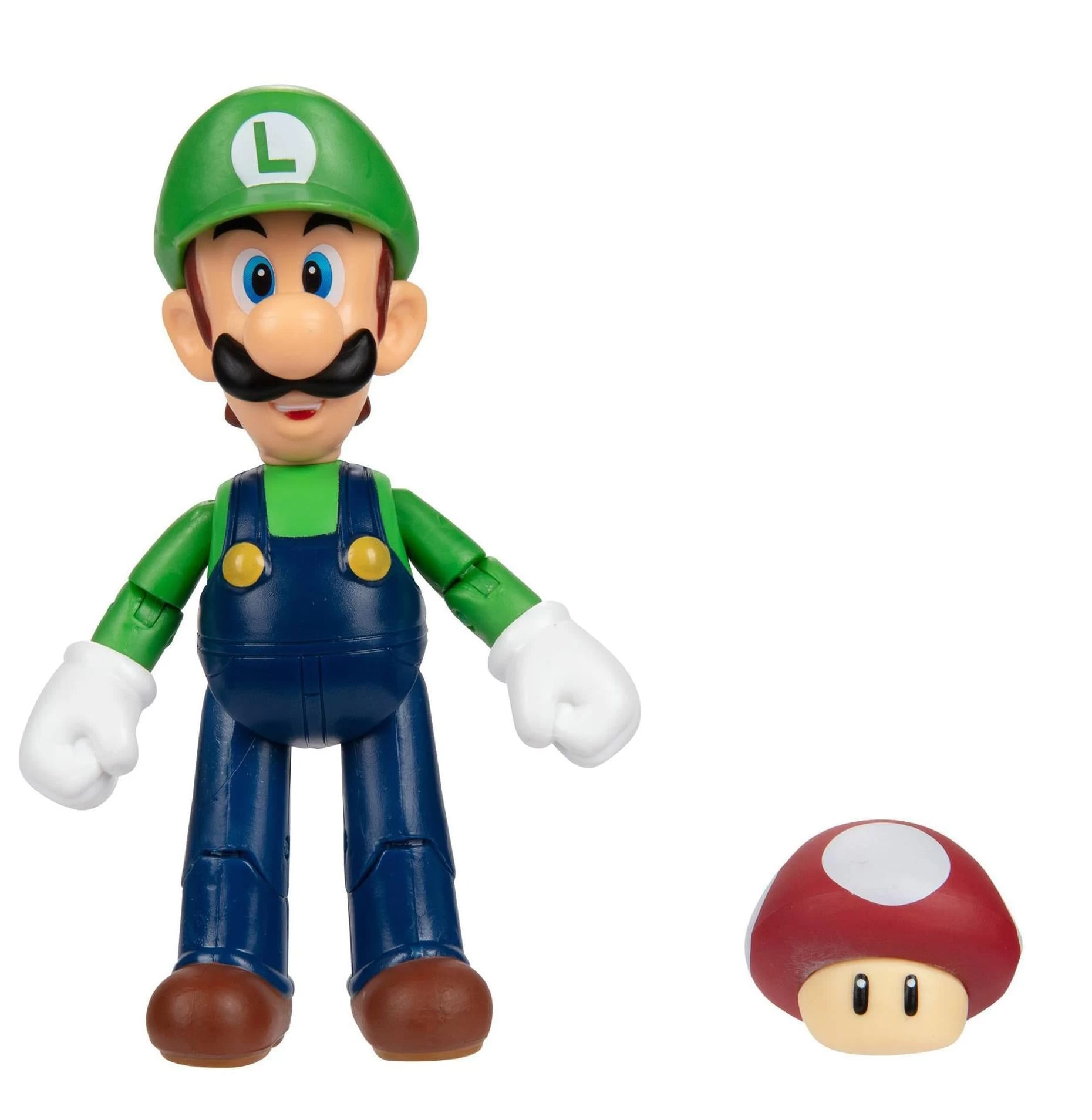 JAKKS PACIFIC Super Mario 4 Inch Action Figure | Luigi W/ 1-Up Mushroom 3 JAKKS PACIFIC Super Mario 4 Inch Action Figure | Luigi W/ 1-Up Mushroom