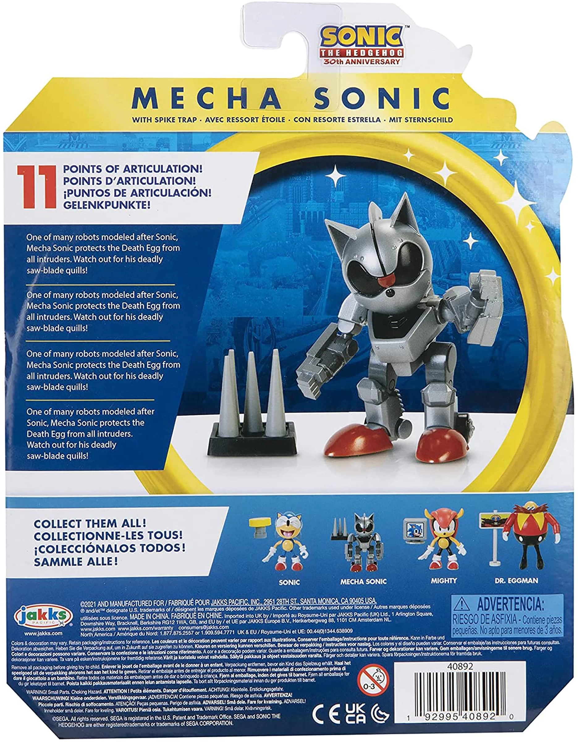 JAKKS PACIFIC Sonic The Hedgehog 4 Inch Figure | Mecha Sonic 6 JAKKS PACIFIC Sonic The Hedgehog 4 Inch Figure | Mecha Sonic - Image 4