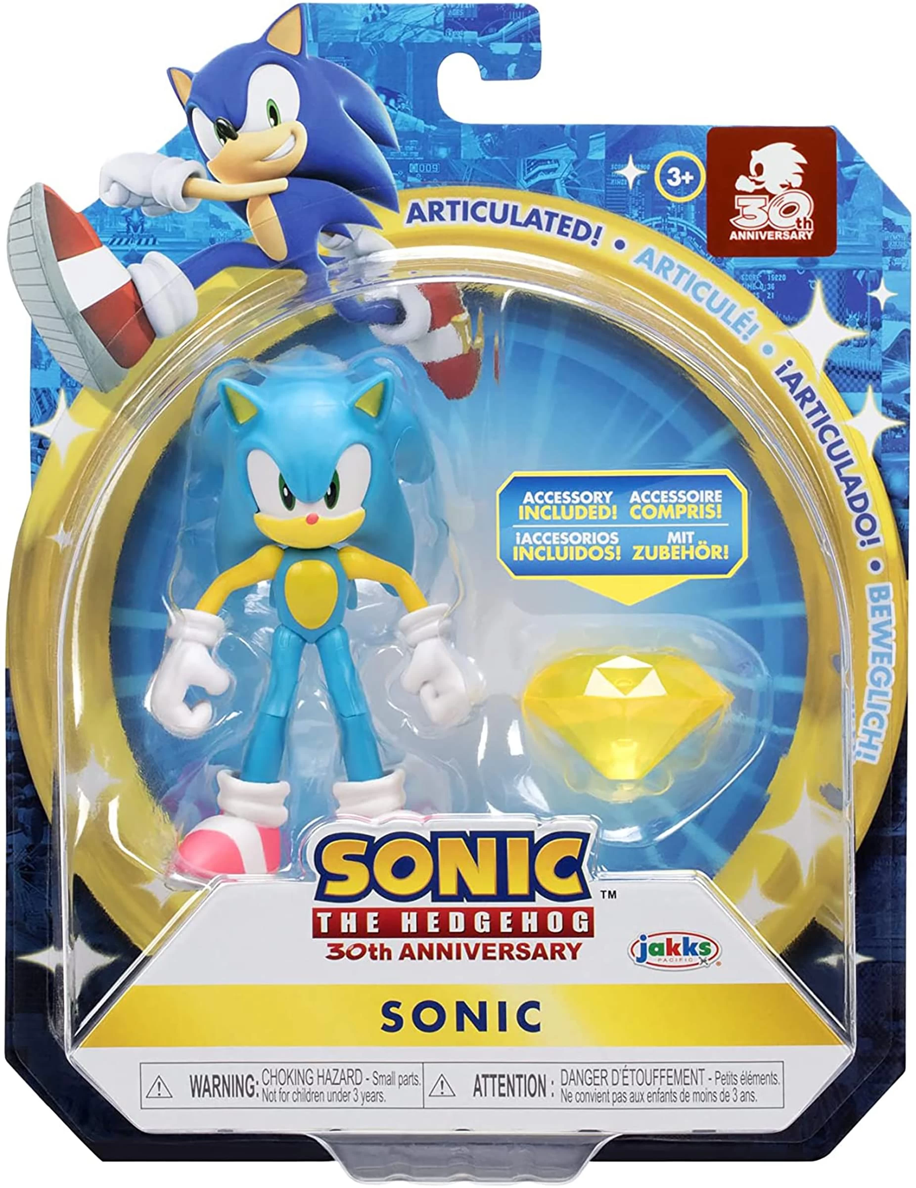 JAKKS PACIFIC Sonic The Hedgehog 4 Inch Figure | Modern Sonic With Yellow Chaos Emerald 4 JAKKS PACIFIC Sonic The Hedgehog 4 Inch Figure | Modern Sonic With Yellow Chaos Emerald - Image 2