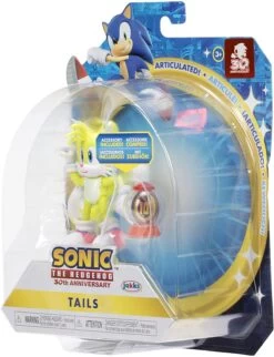 JAKKS PACIFIC Sonic The Hedgehog 4 Inch Figure | Modern Tails With Ring Item Box -Boutique Toy Store JKP 40903I CC