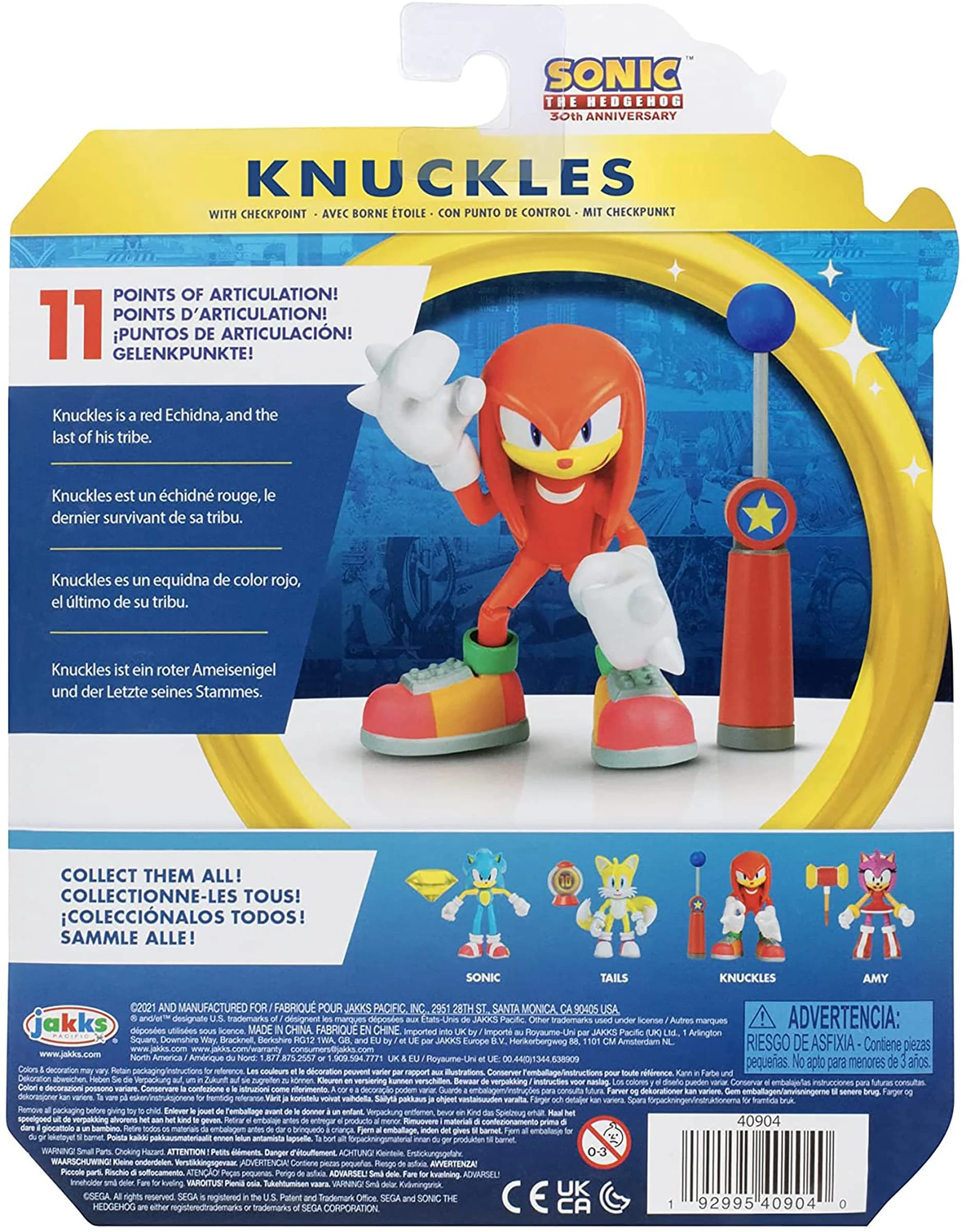 JAKKS PACIFIC Sonic The Hedgehog 4 Inch Figure | Modern Knuckles With Blue Checkpoint 5 JAKKS PACIFIC Sonic The Hedgehog 4 Inch Figure | Modern Knuckles With Blue Checkpoint - Image 3