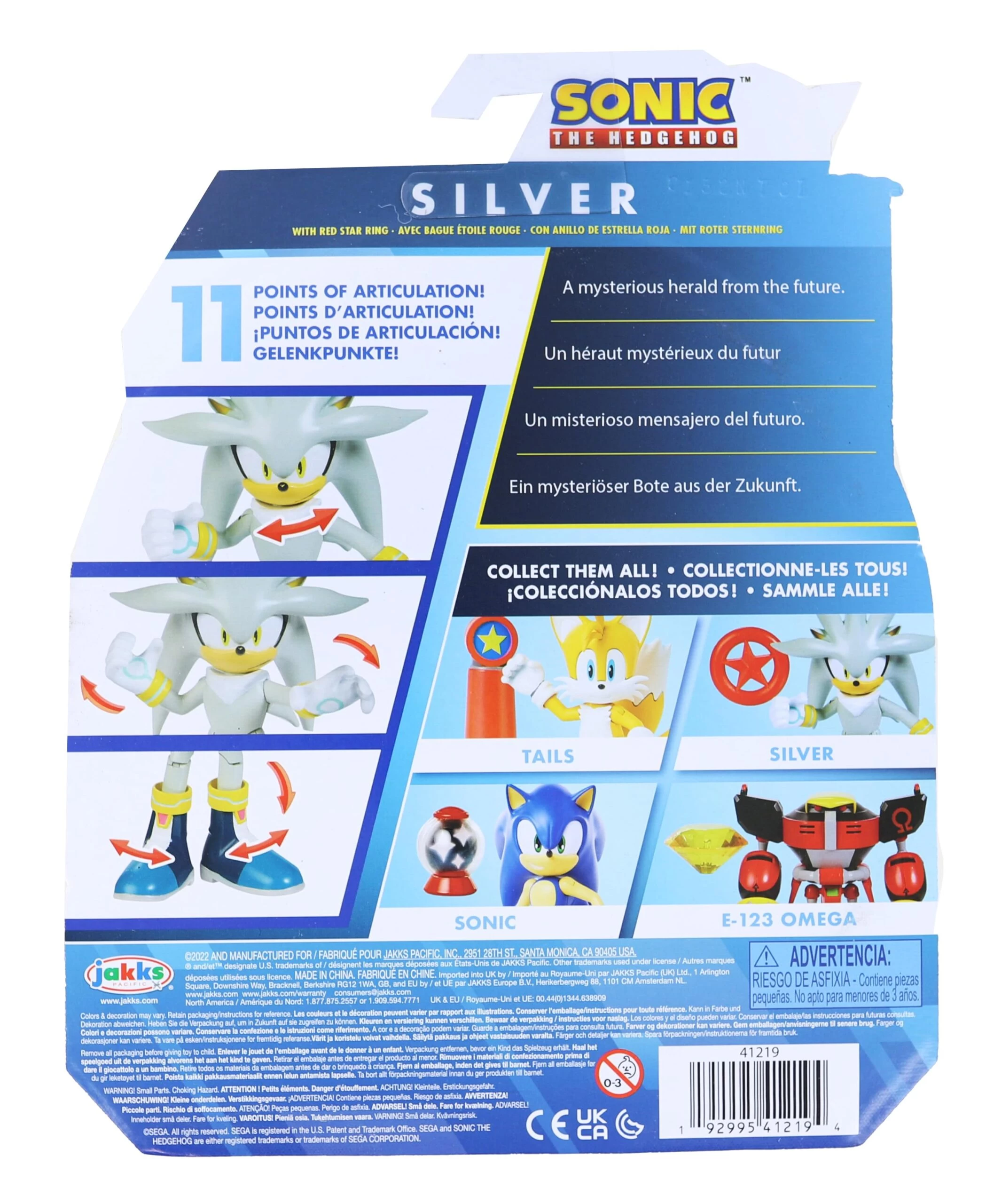 JAKKS PACIFIC Sonic The Hedgehog 4 Inch Figure | Silver (Modern) With Red Star Ring 4 JAKKS PACIFIC Sonic The Hedgehog 4 Inch Figure | Silver (Modern) With Red Star Ring - Image 2