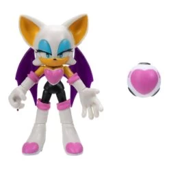 JAKKS PACIFIC Sonic The Hedgehog 4 Inch Figure | Rouge The Bat With Heart Bomb
