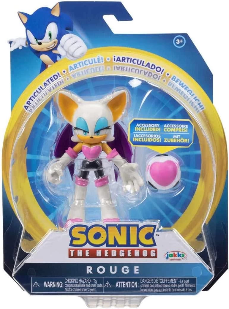 JAKKS PACIFIC Sonic The Hedgehog 4 Inch Figure | Rouge The Bat With Heart Bomb 4 JAKKS PACIFIC Sonic The Hedgehog 4 Inch Figure | Rouge The Bat With Heart Bomb - Image 2