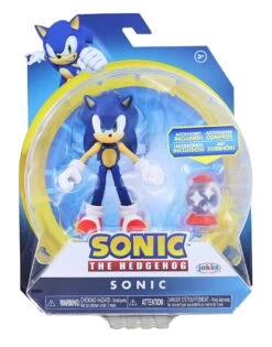 JAKKS PACIFIC Sonic The Hedgehog 4 Inch Figure | Sonic (Modern) With Invincible Item Box