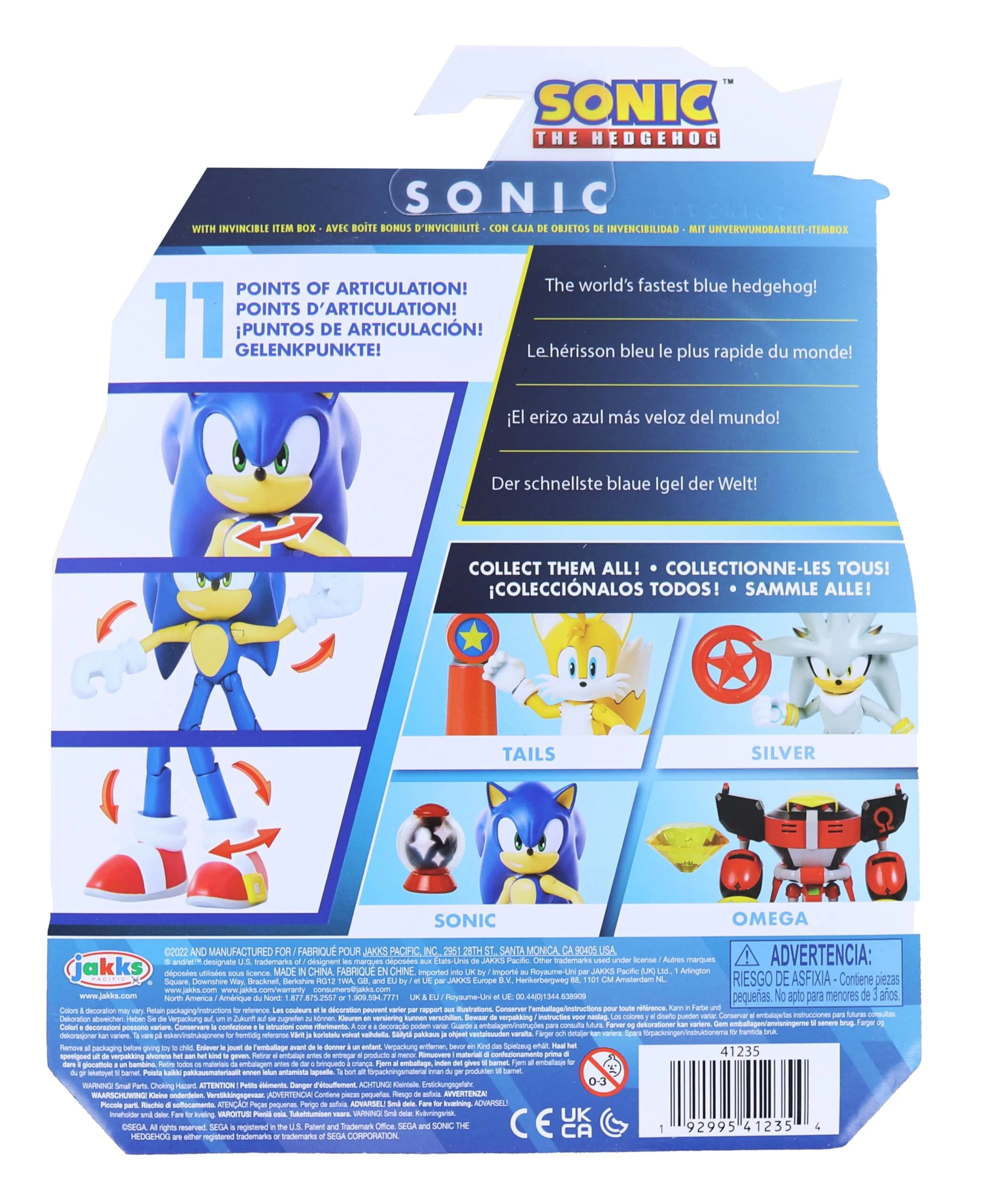 JAKKS PACIFIC Sonic The Hedgehog 4 Inch Figure | Sonic (Modern) With Invincible Item Box 4 JAKKS PACIFIC Sonic The Hedgehog 4 Inch Figure | Sonic (Modern) With Invincible Item Box - Image 2