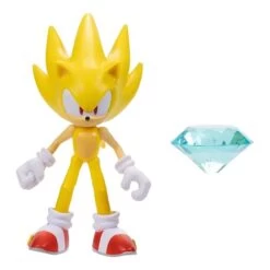 JAKKS PACIFIC Sonic The Hedgehog 4 Inch Figure | Super Sonic (Modern) With Chaos Emerald