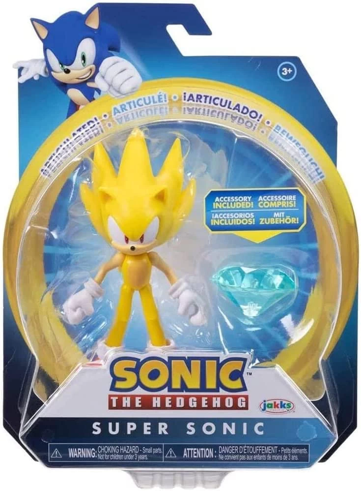 JAKKS PACIFIC Sonic The Hedgehog 4 Inch Figure | Super Sonic (Modern) With Chaos Emerald 4 JAKKS PACIFIC Sonic The Hedgehog 4 Inch Figure | Super Sonic (Modern) With Chaos Emerald - Image 2