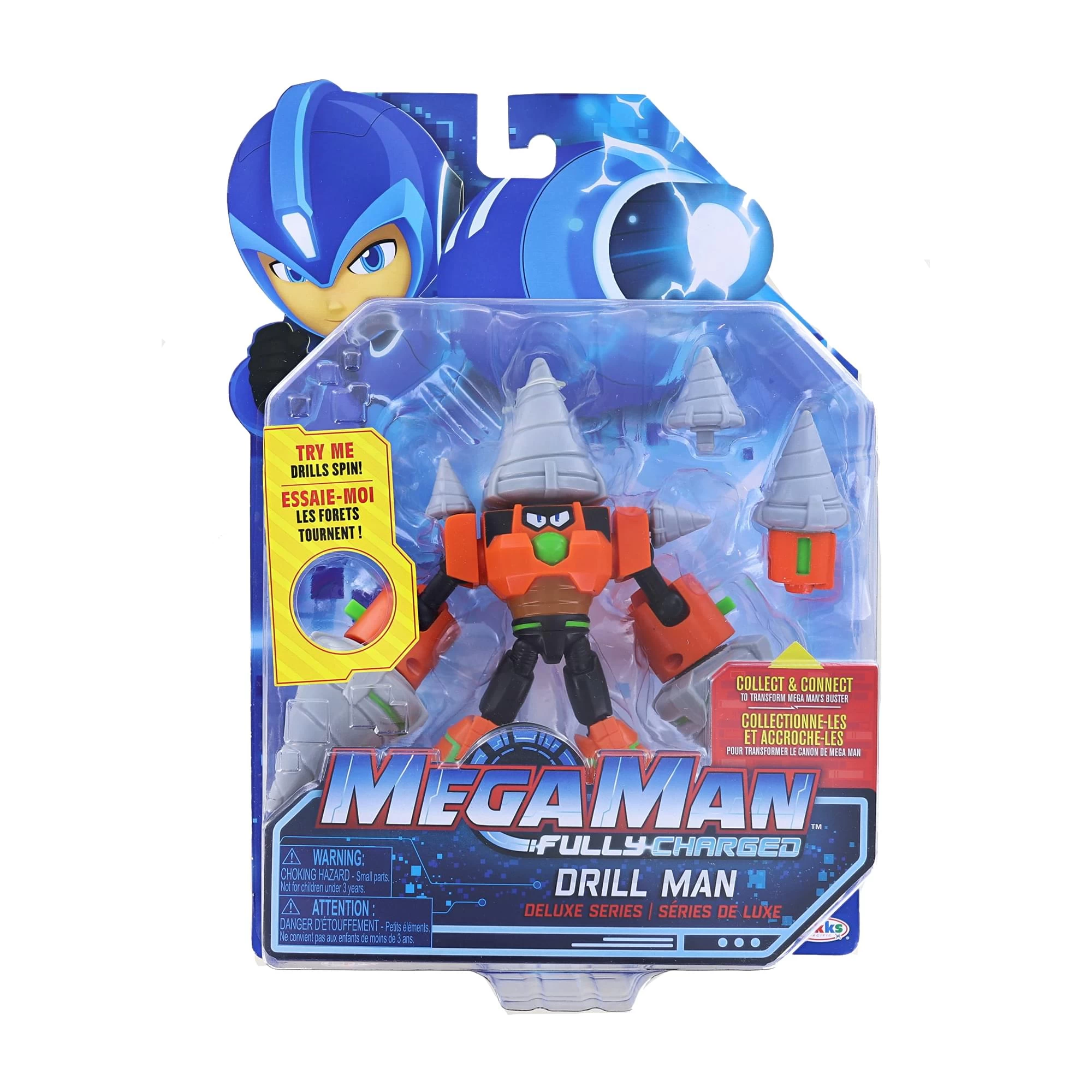 JAKKS PACIFIC Mega Man Fully Charged 7 Inch Action Figure | Deluxe Drill Man 3 JAKKS PACIFIC Mega Man Fully Charged 7 Inch Action Figure | Deluxe Drill Man