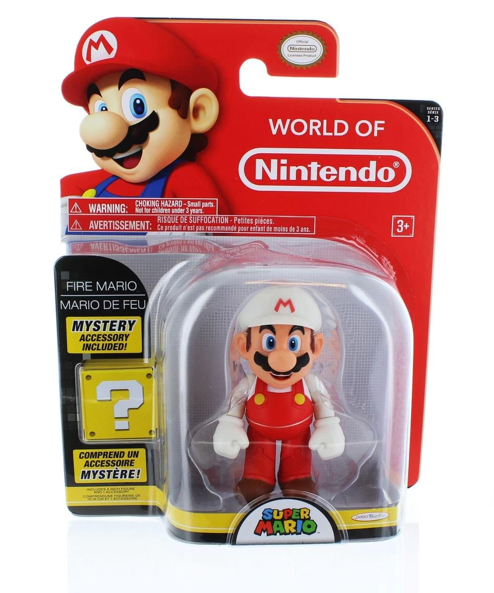 JAKKS PACIFIC Super Mario Bros. 4" Figures Series 3 Mario W/ Fire Flower 3 JAKKS PACIFIC Super Mario Bros. 4" Figures Series 3 Mario W/ Fire Flower