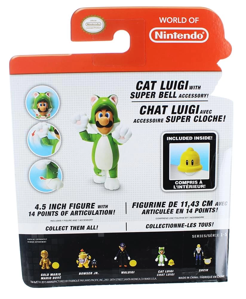 JAKKS PACIFIC Super Mario Bros. Wave 5 Cat Luigi 4" Figures 6 JAKKS PACIFIC Super Mario Bros. Wave 5 Cat Luigi 4" Figures - Image 4